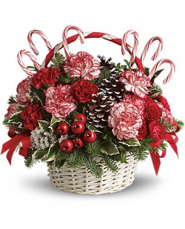 Candy Cane Lane Floral Basket