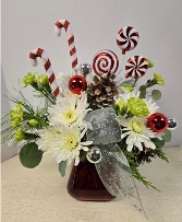 Peppermint Twist    NFS-C10 Red Possie Vase