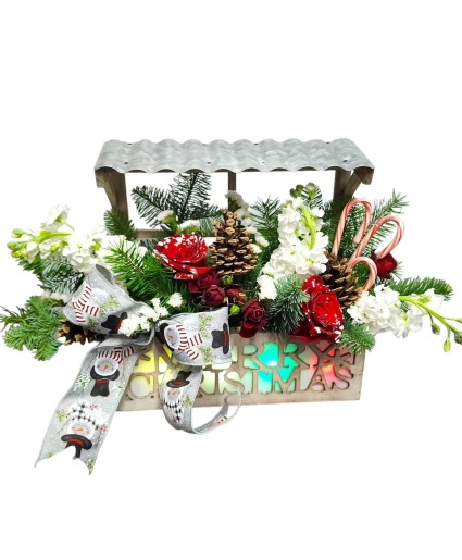 Candy canes and Christmas lights Christmas Vase Arrangement 