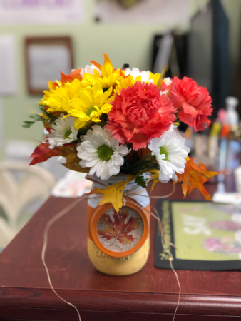 Candy Corn Mason Jar Custom Arrangement