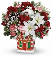 Candy Cottage Bouquet PM Christmas Gift Arrangement