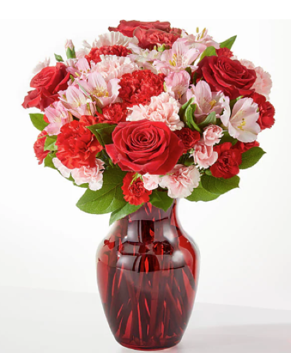 Candy Kisses Bouquet Arranged in Red Vase