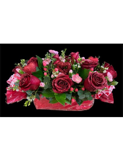 Candy Wrapped Roses Dozen Red Valentines Day