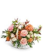 Cappuccino Cascade Basket Flower Arrangement