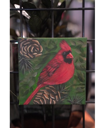 Cardinal  Acrylic on Canvas in South Milwaukee, WI | PARKWAY FLORAL INC.