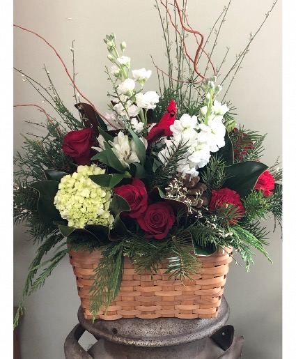 Cardinal Basket Centerpiece
