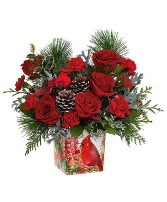 cardinal cheer bouquet   christmas