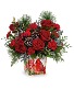 Cardinal Cheer Christmas Flowers