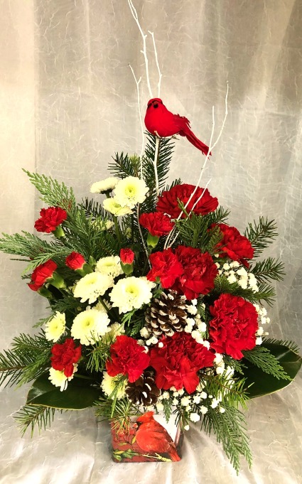 Cardinal Christmas Floral Design