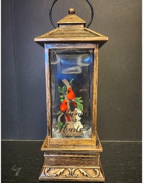 Cardinal Glitter Lantern 