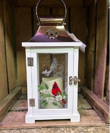 Cardinal Lantern in Stockbridge, MI | COUNTRY PETALS FLORAL & GIFTS, INC. Cardinal Lantern in Stockbridge, MI | COUNTRY PETALS FLORAL & GIFTS, INC.