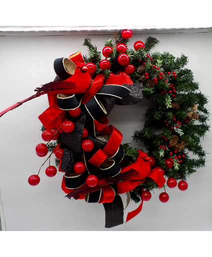Cardinal Noir Elegance Wreath