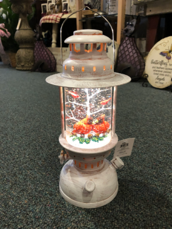 Cardinal Snow Globe Lantern A beautiful Lantern with a set of Cardinals, soothing to the soul!