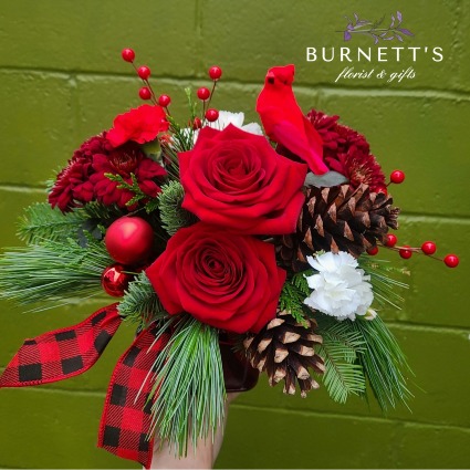 Cardinal Song Vase Arrangement