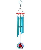 Cardinal with Blue Wind Chime Chime