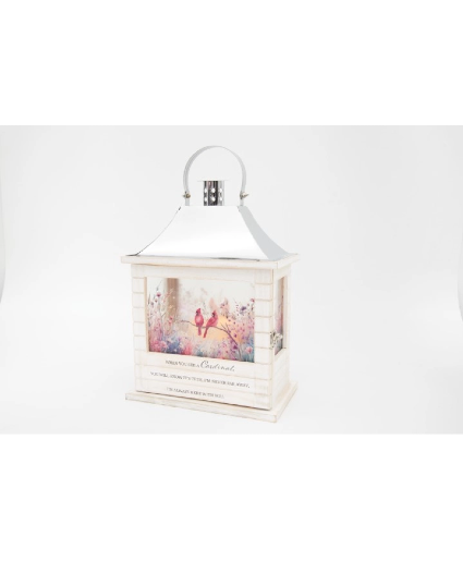 Cardinal Wooden Slat Lantern 