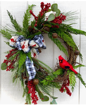 Cardinal Wreath Wreath Powell Florist Exclusive
