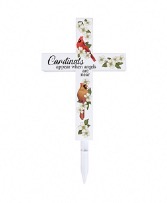 "Cardinals Appear" Solar Cross Stake