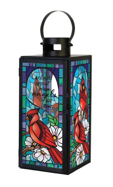 "Cardinals Appear" Stained Glass Lantern in Jefferson City, MO | RIVER CITY FLORIST & GIFTS "Cardinals Appear" Stained Glass Lantern in Jefferson City, MO | RIVER CITY FLORIST & GIFTS