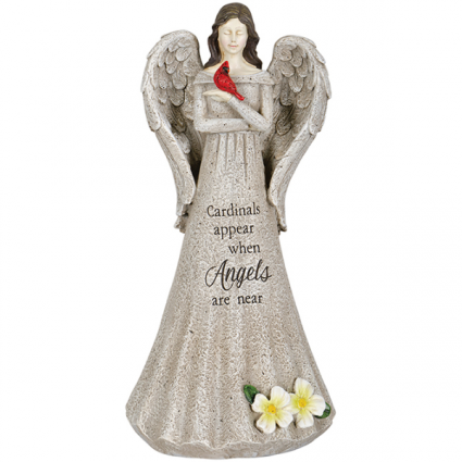 Angel Statue with cardinal Cardinals appear when angels are near