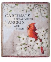 Cardinals Appear Woven Tapestry Throw