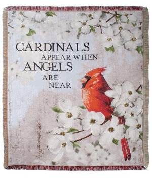 Cardinals Appear Woven Tapestry Throw