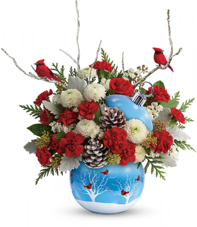 Cardinals in the snow Arrangement
