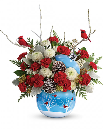 Cardinals In The Snow Ornament
