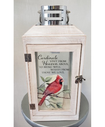 Cardinals Visit From Heaven LED Lantern in Port Huron, MI | CHRISTOPHER'S FLOWERS
