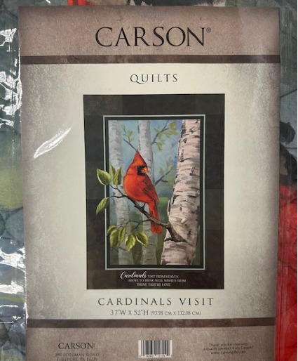CARDINALS VISIT QUILT Red and White