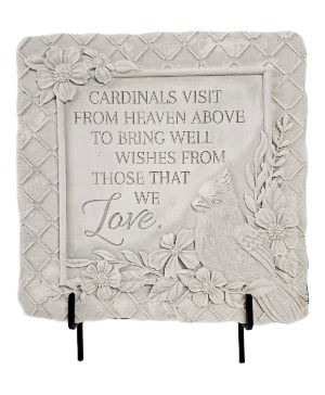Cardinals Visit Stone With Easel