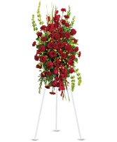 Care and Compassion spray standing and wreath sympathy