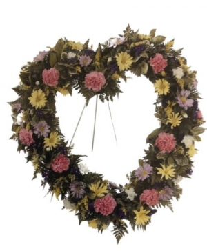 Carnation and chrysanthimum Heart Funeral 