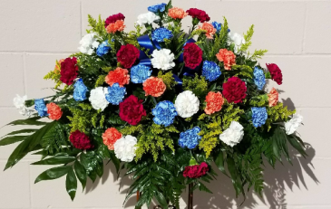 Carnation Casket Spray Choose Your Own Colors in Indianapolis, IN | SHADELAND FLOWER SHOP