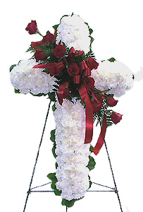 Carnation Rose Cross Standing Spray 2H
