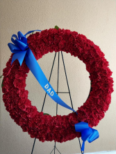 Carnation Wreath with Custom Banner 