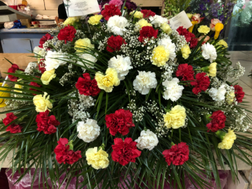 carnations Casket Spray Sympaty