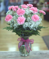 Carnations For Mom Vase of Pink Carnations