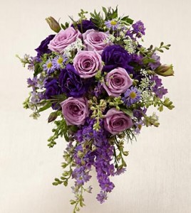 Cascade purples Bride bouquet