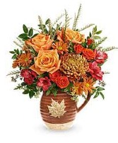 Cascading Blooms  Pitcher / Keepsake arrangement 