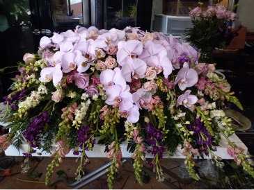 Cascading Lilac Orchid Casket Spray in Jasper, GA | Jasper Florist