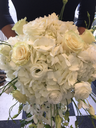 Cascading White Bouquet Bridal Bouquet in Darien, CT | DARIEN FLOWERS
