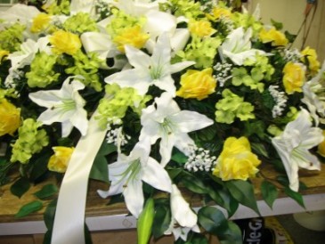 Lillies Of The Valley Casket Arrangement