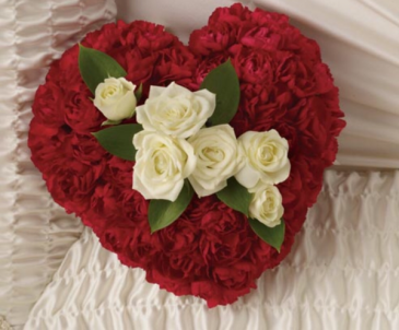 Casket heart Heart displayed inside casket near loved one in Ozone Park, NY | Heavenly Florist