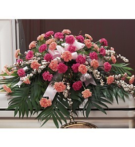 Peaceful Pink Carnations Casket Spray