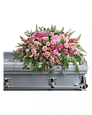 Casket Spray Mixed Pinks XL  in Hagerstown, MD | TG Designs - The Flower Senders