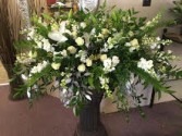 Casket Spray-Mixed White Funeral Flowers