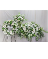 Casket Spray, Standing Open Wreath, Vase Sympathy Set 