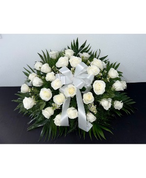 Casket Spray White Roses Funeral