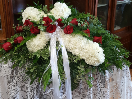 Casket Spray with Floral Cross 